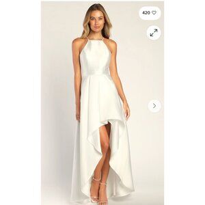 Broadway Show White High-Low Maxi Dress